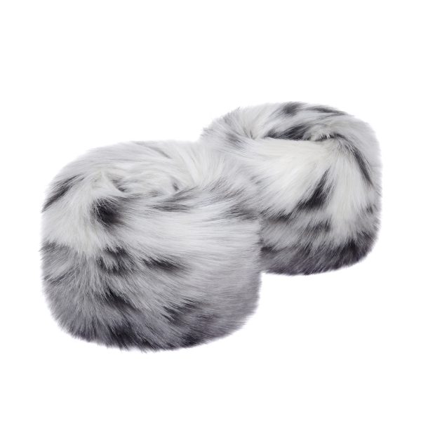Arctic Leopard | Faux Fur Wrist Warmers