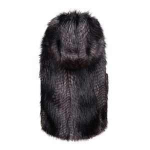 Black Quail Hooded | Faux Fur Gilet