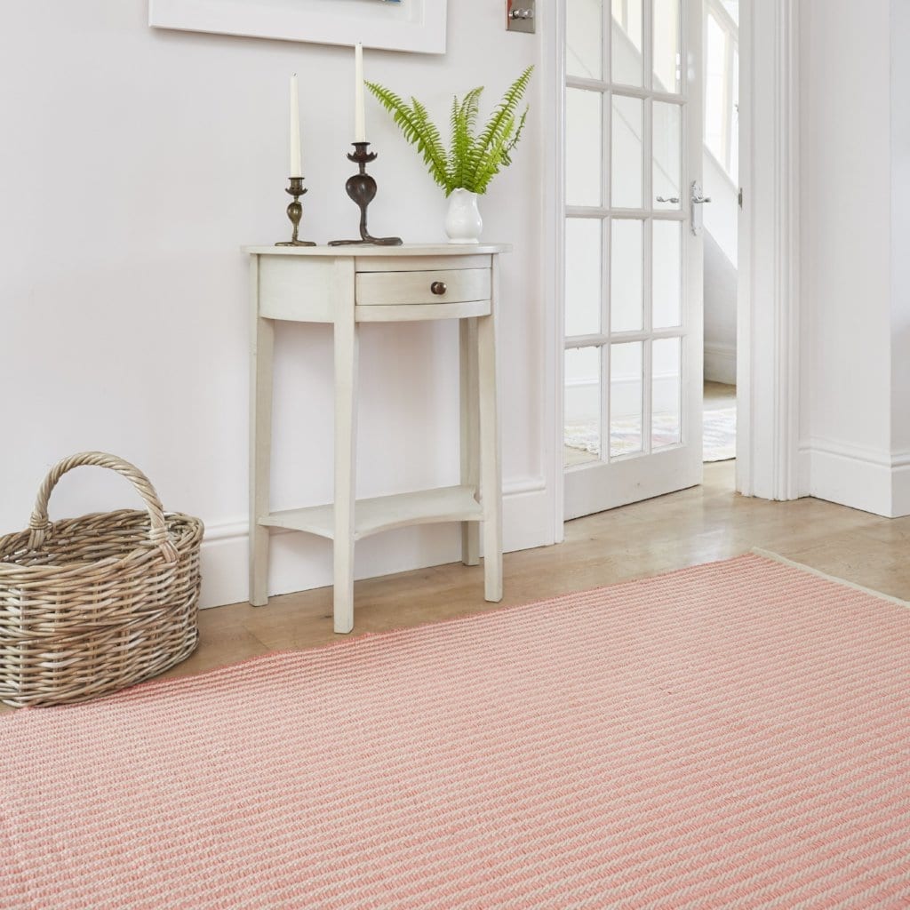 Coral Brighton Stripe Rug Recycled Rugs Vegan Haven
