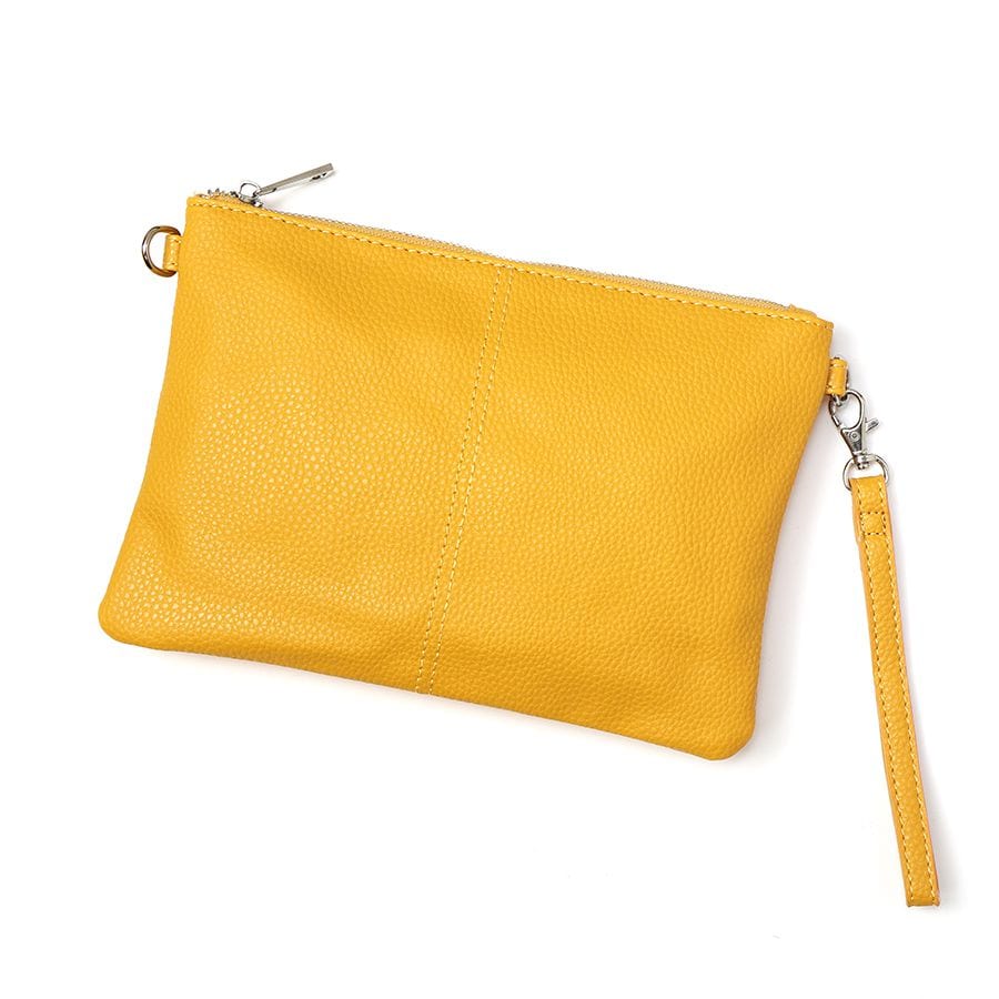 mustard clutch bag