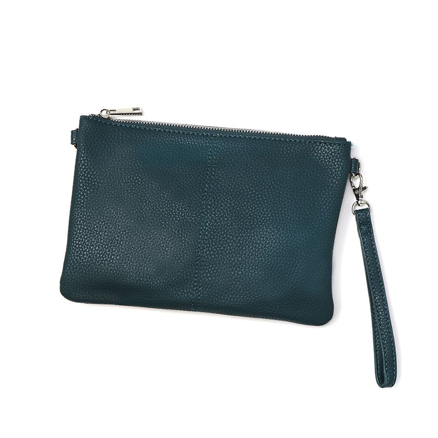teal clutch bag