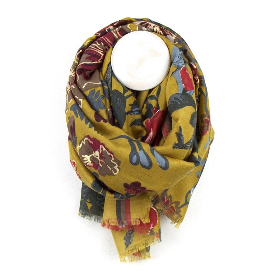 mustard print scarf