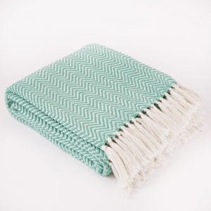 Herringbone | Aqua Blanket