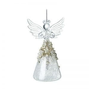Glass Angel With Gold Star