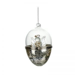 Glass Casket Bauble With Angel
