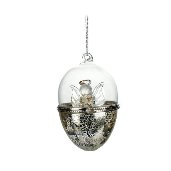 Glass Casket Bauble With Angel