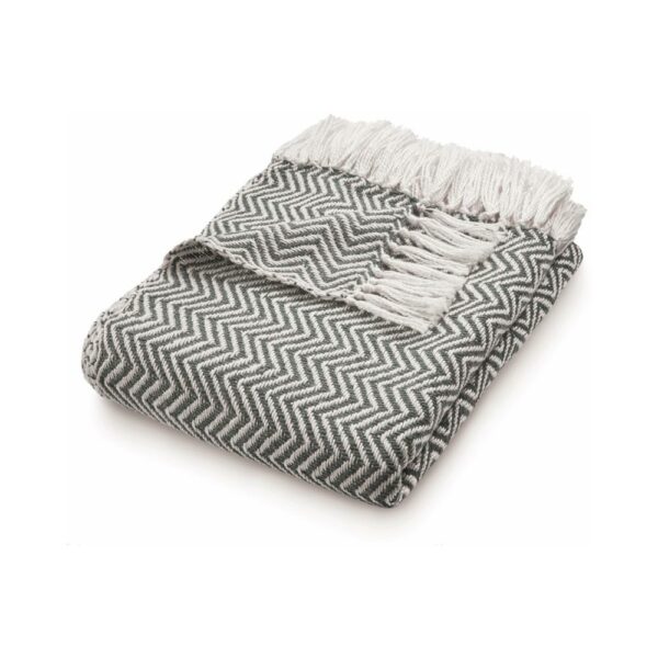 Herringbone Warm Grey Throw