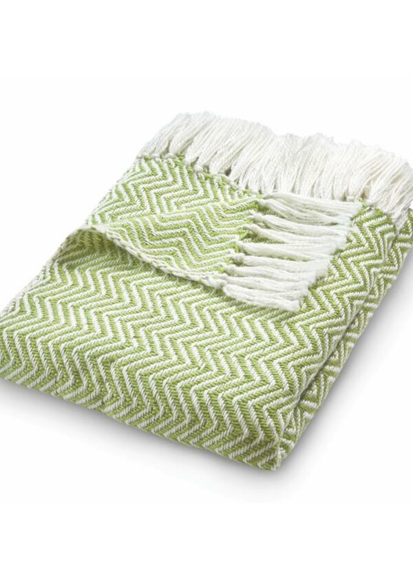 Herringbone Green Throw