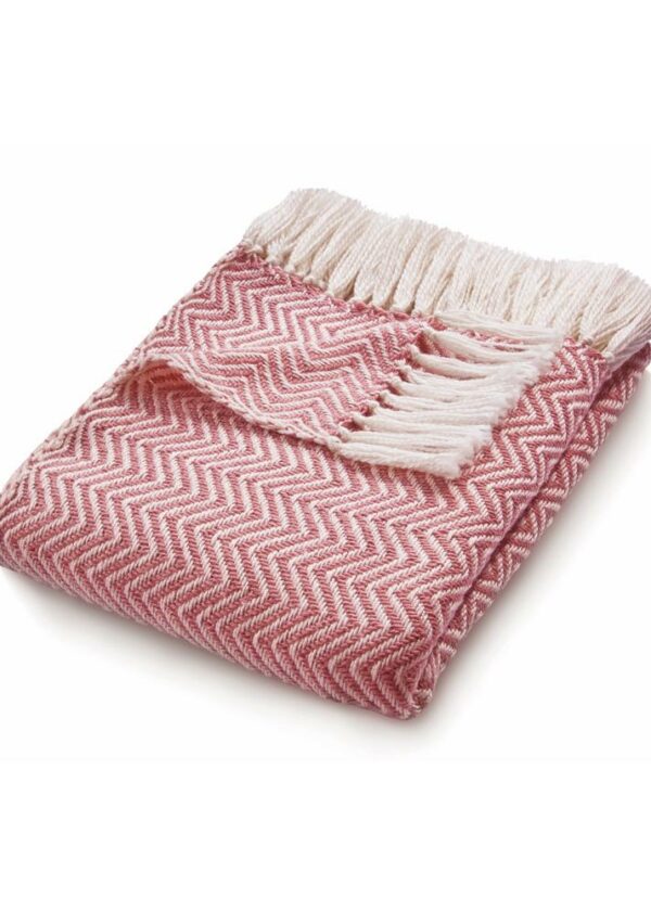Herringbone Pink Throw