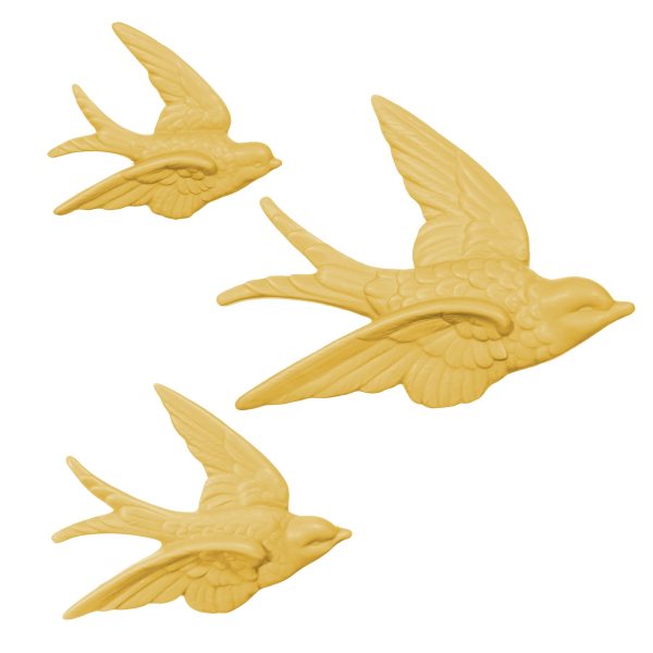 Yellow Swallow Wall Decorations