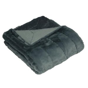 CHESTER | FAUX FUR CHARCOAL THROW