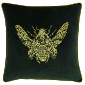Emerald Cerana Bee Velvet Cushion
