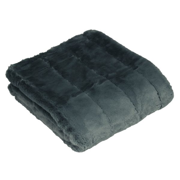 CHESTER | FAUX FUR CHARCOAL THROW