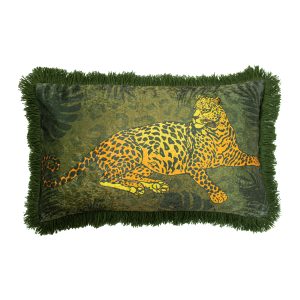Green Sahara Leopard Cushion