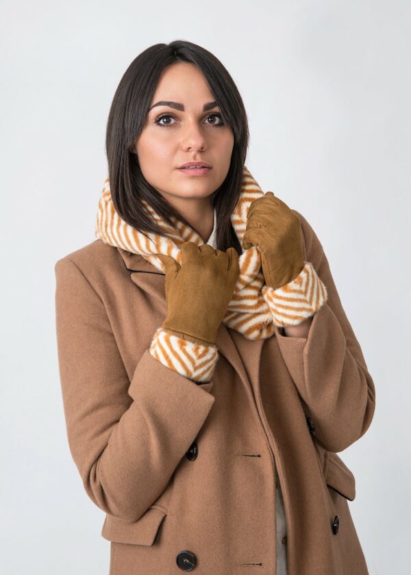 Ira Mustard Zebra Print Snood