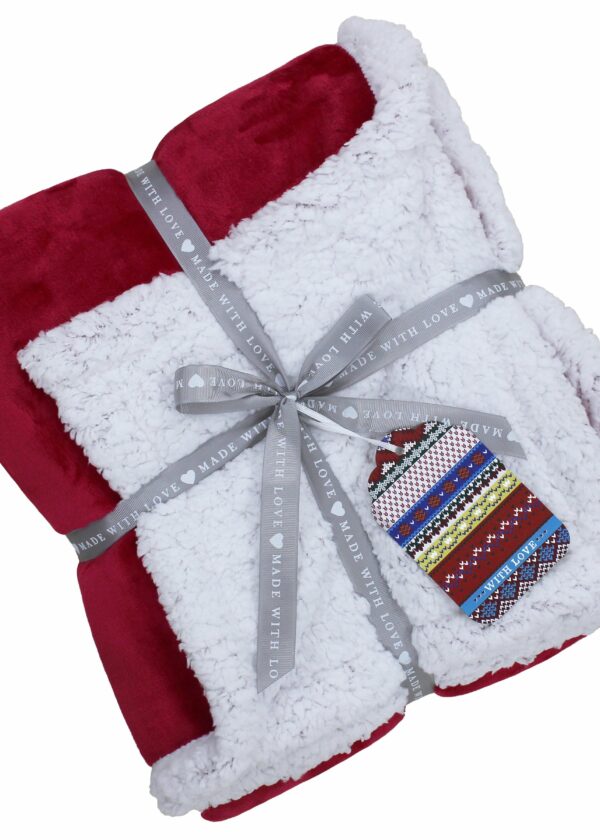 Lux Sherpa Red Throw