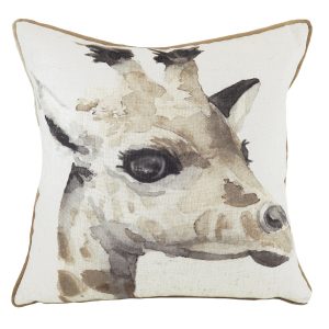 White Safari Giraffe Cushion