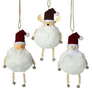 Fluffy Snowball Elf Hanger
