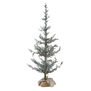 Large Snowy Fir Tree in Wrapped Hession Base