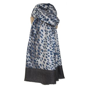 Charcoal Leopard Scarf