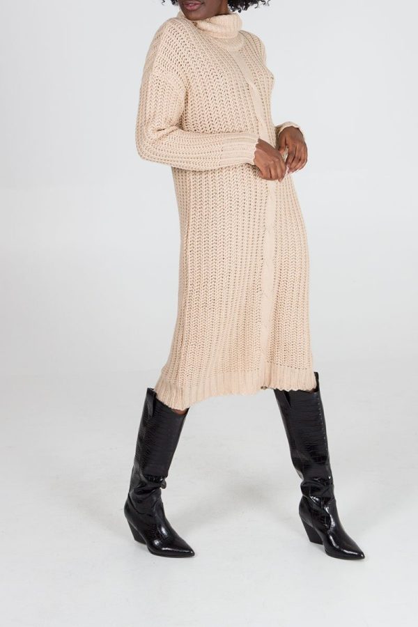 Chunky Cable Knit Jumper Dress