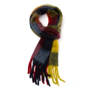 Red & Navy Tartan Scarf