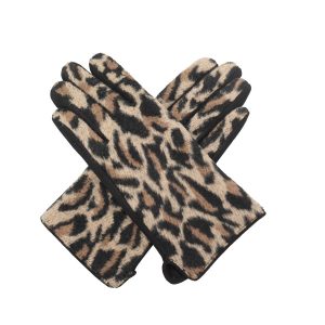 Brown Animal Print Gloves