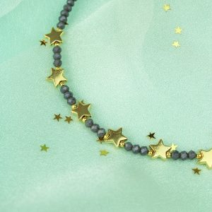 Charcoal Facet Star Necklace