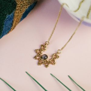 Gold Labradorite Mandala Necklace