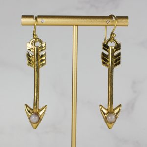 Gold Moon Arrow Earrings