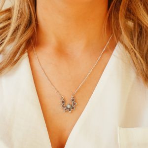 Silver Moonstone Mandala Necklace