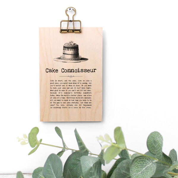 Cake Connoisseur Mini Plaque