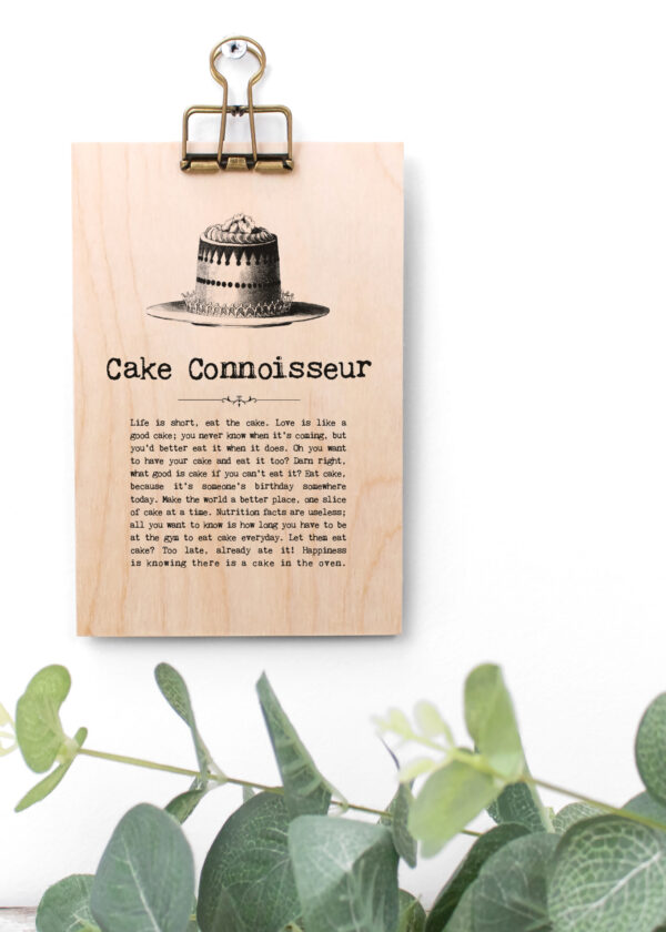 Cake Connoisseur Mini Plaque