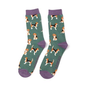 Mr Heron Green Beagle Pups Socks