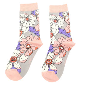 Silver Flower Power Socks