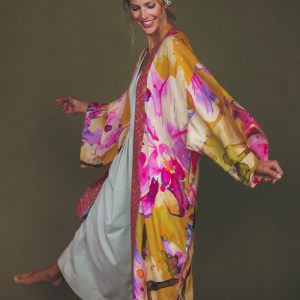 MUSTARD ORCHID | KIMONO GOWN