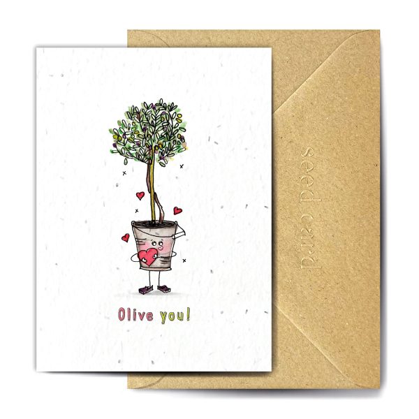 Olive You Plantable Card