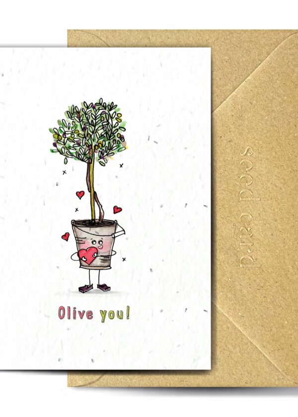 Olive You Plantable Card