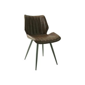 Ascoli Vegan Leather Chestnut Dining Chair PAIR