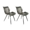 Ascoli Vegan Leather Grey Dining Chair PAIR