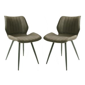 Ascoli Vegan Leather Mussel Dining Chair PAIR