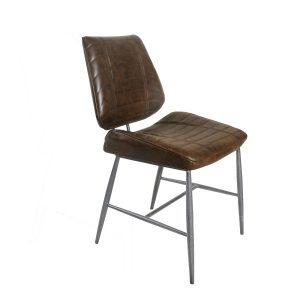 Calabria Vegan Leather Chestnut Dining Chair PAIR