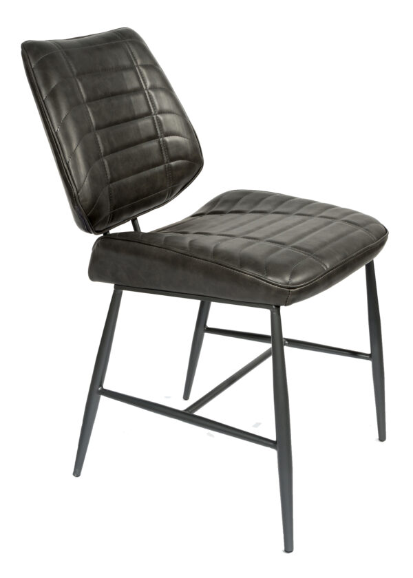 Calabria Vegan Leather Grey Dining Chair PAIR