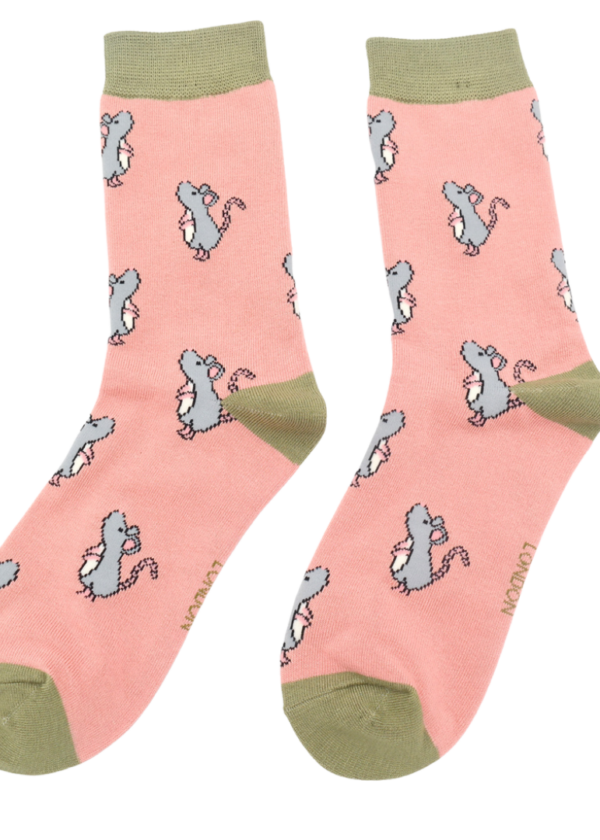 Dusky Pink Little Mice Socks