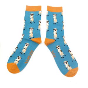 Mr Heron Blue Meerkats Socks