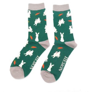Mr Heron Green Bunnies & Carrots Socks