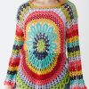 Circle Crochet Multi Colour Knit Jumper