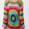 Circle Crochet Multi Colour Knit Jumper