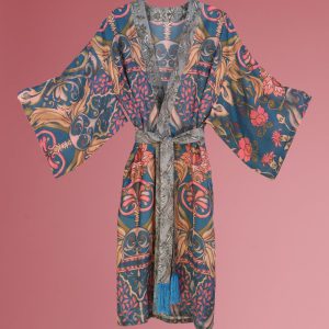 Decorative Damask Kimono Gown