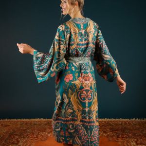Decorative Damask Kimono Gown